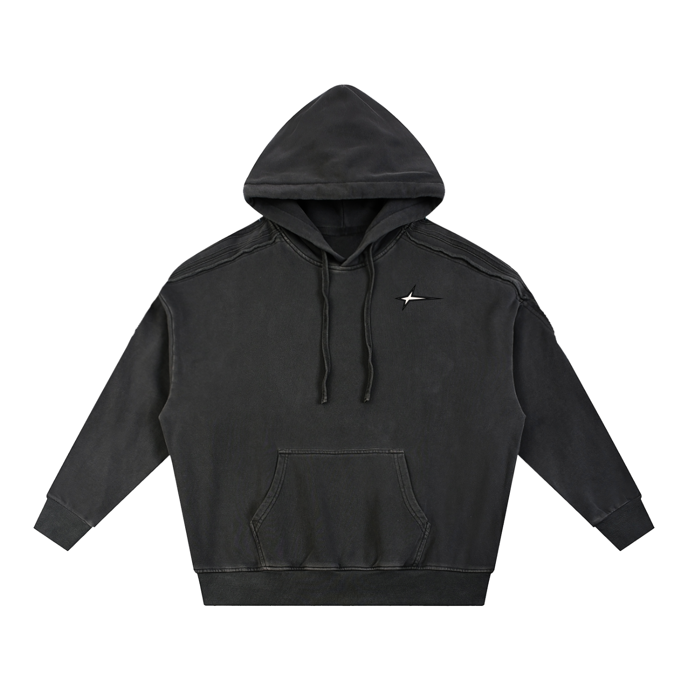 Heavyweight Track Star Tape Raw Edge Hoodie