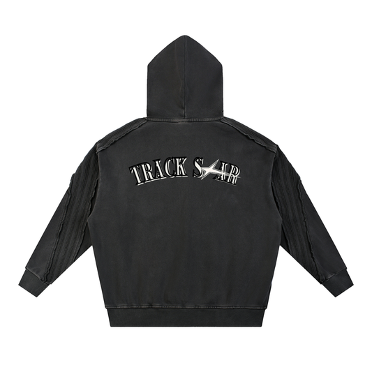 Heavyweight Track Star Tape Raw Edge Hoodie