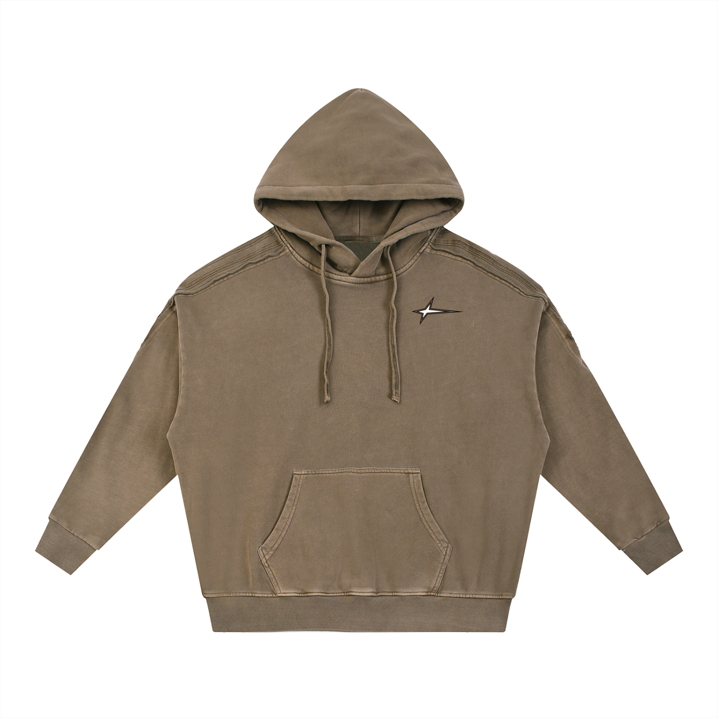Heavyweight Track Star Tape Raw Edge Hoodie