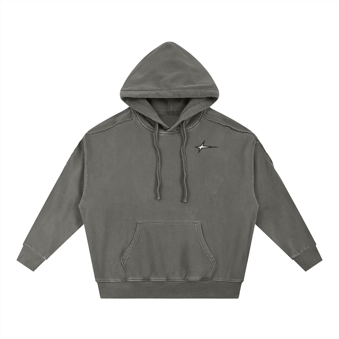 Heavyweight Track Star Tape Raw Edge Hoodie